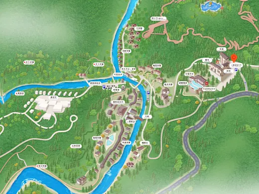 平川结合景区手绘地图智慧导览和720全景技术，可以让景区更加“动”起来，为游客提供更加身临其境的导览体验。